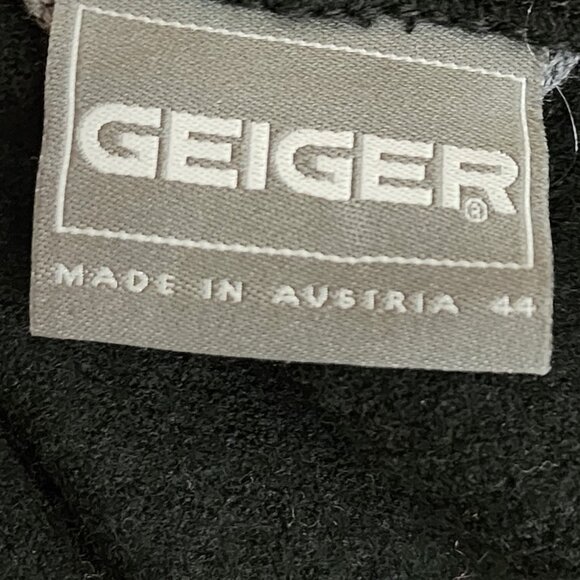 Geiger VTG Black Boiled Wool Blazer Skirt Suit Set - Picture 7 of 13